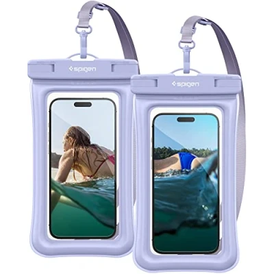 Afbeelding van Spigen Aqua Shield waterdichte hoes voor mobiele telefoon [Drijvend] [2 stuks] IPX8 Onderwater Compatibel met iPhone, Galaxy, Xiaomi, Google Smartphones Floating Blauw