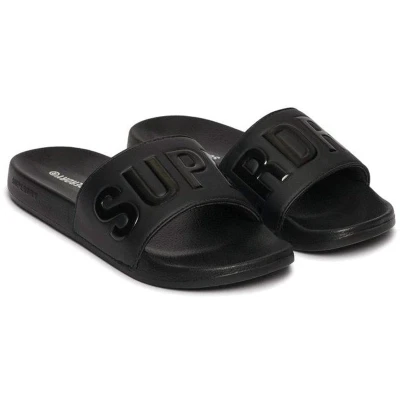 Afbeelding van Superdry Mannen Core Badslippers met Grafische Print Zwart Grootte: 8 9