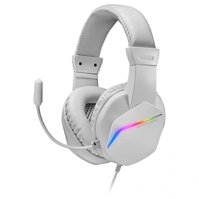 Afbeelding van MARSGAMING MH122W Mars Gaming FRGB Over Ear Hoofdtelefoon met Microfoon, HiFi Geluid, Geluidsonderdrukking, Ultra Lichtgewicht, PS4 PS5 Xbox Switch Tablet Windows Mac, Wit