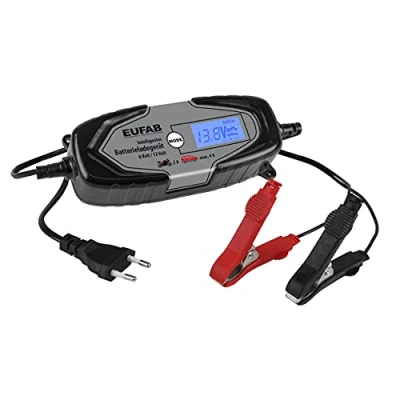 Afbeelding van EUFAB 16647 Intelligente acculader 6/12 V 4 A voor AGM, gel , lood en autoaccu&#039;s ook 12 lithiumbatterijen in caravansector