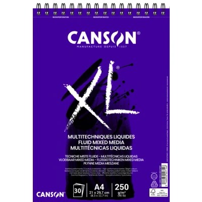 Afbeelding van Tekenblok Canson XL Fluid Mixed Media A4 30vel 250gr