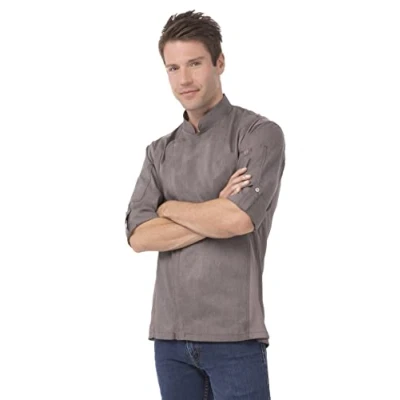Afbeelding van Chef Works Urban Hartford unisex koksbuis met rits lange mouw grijs S, Borstomvang: 92 97cm