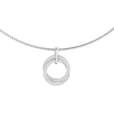 Afbeelding van YO&amp;NO Ketting Zilver Rondjes zirkonia 1,5 mm 42 + 3 cm Gerhodineerd 925