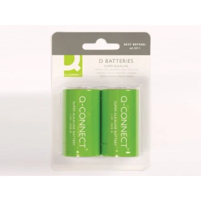 Afbeelding van Q Connect batterijen D, blister van 2 stuks