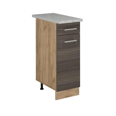 Afbeelding van Vicco Keukenonderkast R Line, Edel grijs/Krachtige eik goud, 30 cm WB Marmer