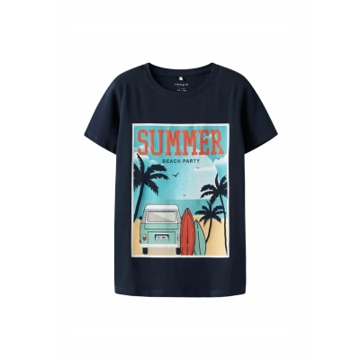 Afbeelding van Name it Tshirt print voor kinderen, Maat: 116, Navy blazer