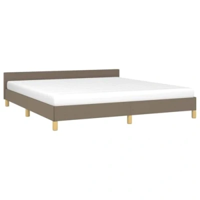 Afbeelding van Bedframe met hoofdbord stof taupe 180x200 cm