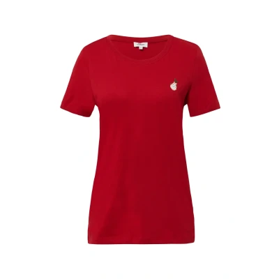 Afbeelding van s.Oliver MIT Stickerei Tshirt print, Dames, Maat: 36, Mohnrot