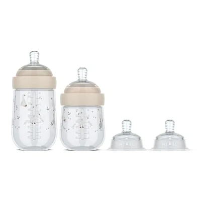 Afbeelding van Mepal Mio starterset babyflessen 3 delig Little Dutch 165 + 240 ml Anti koliek Spiraalontwerp voorkomt verstopping Soliconen van medische kwaliteit Goose