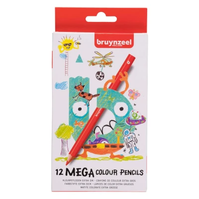 Afbeelding van Bruynzeel kleurpotlood Mega, kartonnen etui van 12 stuks