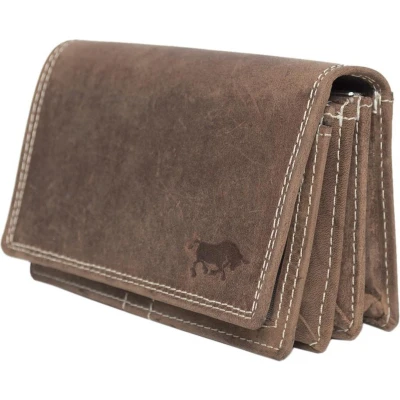 Afbeelding van Compacte Vintage Leren Dames Portemonnee Cognac RFID Ideale Anti Skim Stoere Leer