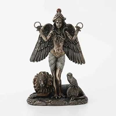 Afbeelding van Veronese Design Beeld/Figuur Ishtar Godin van Liefde, Oorlog en Seks Beeldschoon Zeer Gedetailleerd Gebronsd 22cm x 15cm 9cm