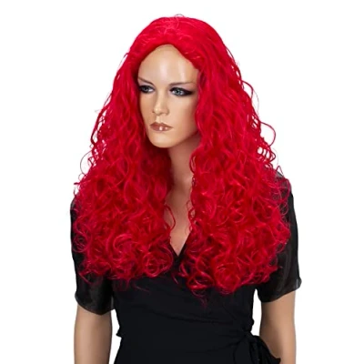 Afbeelding van CAISHA Pruik Volumineus Lang Haar Cosplay Theatershow Golvend Rood WW102