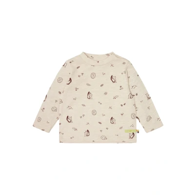Afbeelding van loud + proud Unisex kinderen slub jersey met opdruk, GOTS gecertificeerd shirt, vanille, 98 104