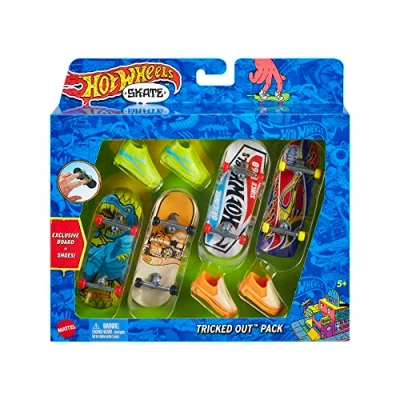 Afbeelding van Mattel Hot Wheels Fingerboards + Schoenen 4 Pack Assorti
