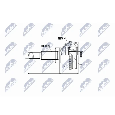 Afbeelding van Homokineet reparatie set, aandrijfas NTY NPZ FR 035