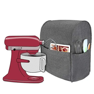 Afbeelding van Luxja Afdekhoes voor KitchenAid keukenmachine, anti stofafdekking keukenmachine en accessoires (geschikt 5,6 7,5 liter keukenmachine), grijs