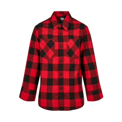 Afbeelding van Urban Classics Checked Overhemd voor kinderen, Maat: 122/128, Black/red