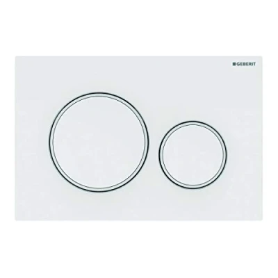 Afbeelding van Geberit Sigma20 bedieningsplaat, voor 2 toets spoeling, ringen wit mat