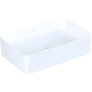 Afbeelding van Villeroy &amp; Boch Collaro opzetwastafel rechthoekig wit ceramic+ (56 x