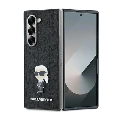 Afbeelding van Karl Lagerfeld KLHCZFD6SAPKINPKK Z Fold6 F956 zwart/zwart hardcase Saffiano Ikonik Pin