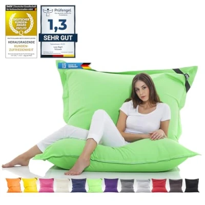 Afbeelding van Original LAZY BAG zitzak XXL 400L Reuze katoenen 180x140cm (Katoen, Groen)