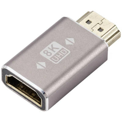 Afbeelding van SpeaKa Professional SP 11302000 HDMI Adapter [1x stekker 1x bus] Grijs UHD 8K @ 60 Hz, 4K 120 Hz