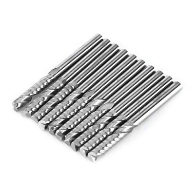 Afbeelding van Akozon Single Flute schachtfrees, 10 stuks hardmetalen spiraalfrees, enkele fluit frees, CNC frees 4 mm schacht