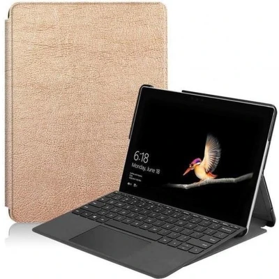 Afbeelding van Case2go Tablet Hoes geschikt voor Microsoft Surface Go 2 Tri Fold Book Case Goud