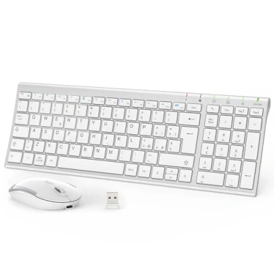 Afbeelding van iClever Toetsenbord muis set draadloos (Argento e Bianco)
