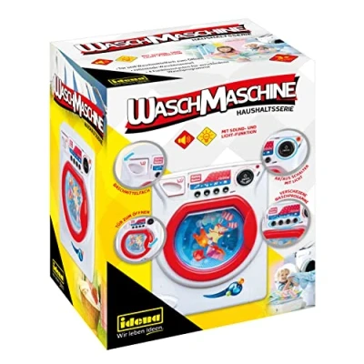 Afbeelding van Idena 40469 Wasmachine voor kinderen met licht en geluidseffecten, voorlader 4 programma&#039;s draaiende wastrommel, speelgoed het aanleren van praktische vaardigheden, Veelkleurig
