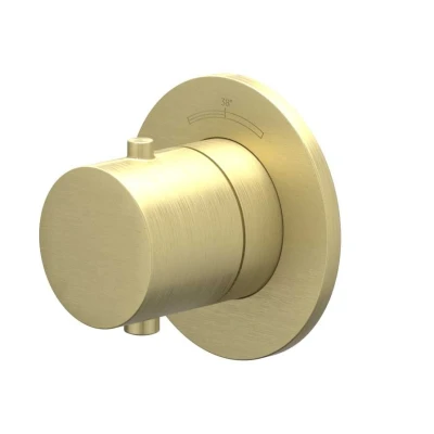 Afbeelding van IVY Bond afbouwdeel inbouwthermostaat symmetry Geborsteld Mat Goud PVD