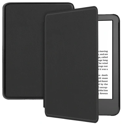 Afbeelding van Amazon Kindle (2022) 11th gen Hoes: iMoshion Slim Hard Case Bookcase Zwart Kunstleder E Reader Hoezen