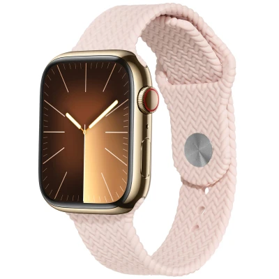 Afbeelding van Apple Watch bandje Siliconen en TPU (zacht) Roze Geschikt voor Series 1/2/3/4/5/6/7/8/9/10/SE/Ultra/Ultra 2 (44/45/46/49 mm)