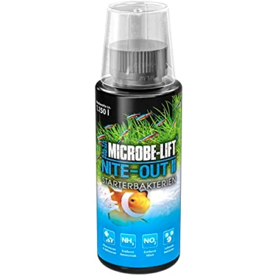 Afbeelding van MICROBE LIFT 9003 S Nite Out II Bacteriestarter voor zoet en zeewateraquarium, snelle vissen, 118 ml, transparant