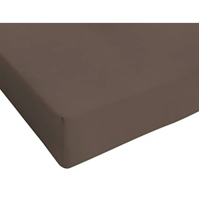 Afbeelding van Italian Bed Linen Max Color Hoeslaken voor Frans bed, 100% katoen, bruin, zitbank en halfbedlaken