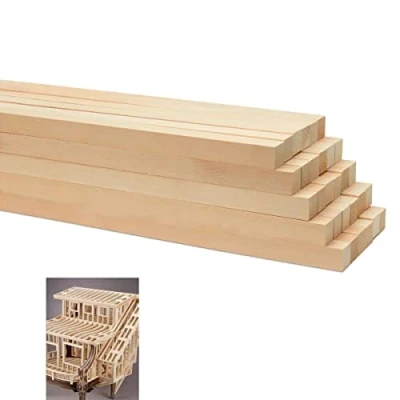 Afbeelding van TSKDKIT 30 stuks hout vierkante plug staven basswood snijwerk blokken Whittling onafgewerkt model houten stokken stukken sticks voor ambachtelijke doe het zelf (25 x 1 cm)