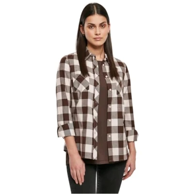 Afbeelding van Urban Classics Overhemdblouse, Dames, Maat: Medium, Pink brown