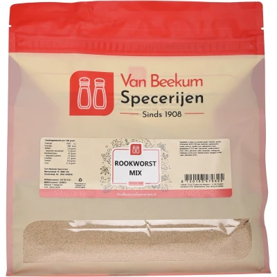Afbeelding van Van Beekum Specerijen Rookworst Mix 1 kilo (hersluitbare stazak)