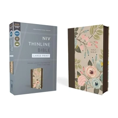 Afbeelding van Niv, Thinline Bible, Large Print, Leathersoft, Floral, Zippered, Red Letter, Comfort Print: Print
