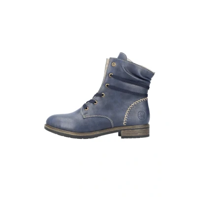 Afbeelding van Rieker 72229 Enkellaarsjes met veters, voor dames, blauw 14, 36 EU