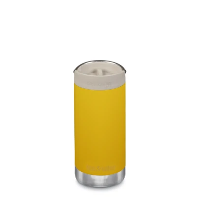 Afbeelding van Klean Kanteen Isolatiefles TKWide 355lml/12oz met koffiedop Sunset geel drinkbeker koffie to go beker