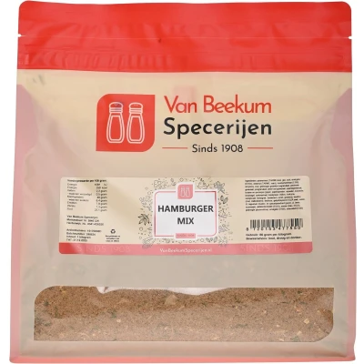 Afbeelding van Van Beekum Specerijen Hamburger Mix 1 kilo (hersluitbare stazak)