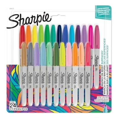 Afbeelding van Sharpie Permanente Markers Fijnpunt Kleurstiften Diverse Kleuren 24