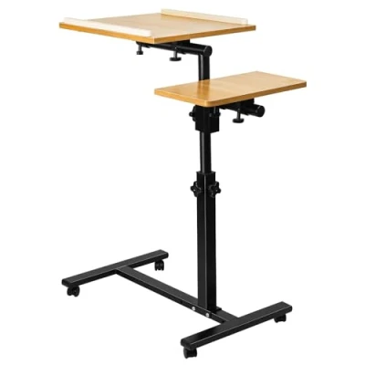 Afbeelding van OHMG Laptoptafel voor slaapbank, in hoogte verstelbaar, licht, moderne beweegbare tafel, met 4 lage wielen