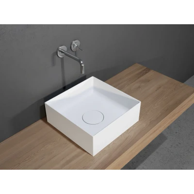 Afbeelding van Waskom Riho Thin Opbouw Vierkant 38x38 cm Mat Wit