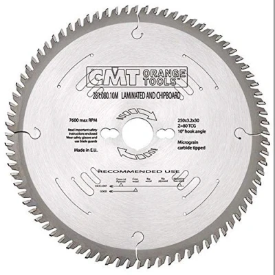 Afbeelding van CMT Orange Tools cirkelzaagblad HW 250 x 3,2/2,2 30 Z = 80 TCG 281.080.10M voor laminaat en spaanhout, positieve spaanhoek