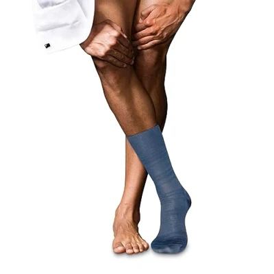 Afbeelding van FALKE Heren Sokken Highshine M SO Zijde Katoen Gedessineerd 1 Paar, Blauw (Bluestone 6067), 41 42