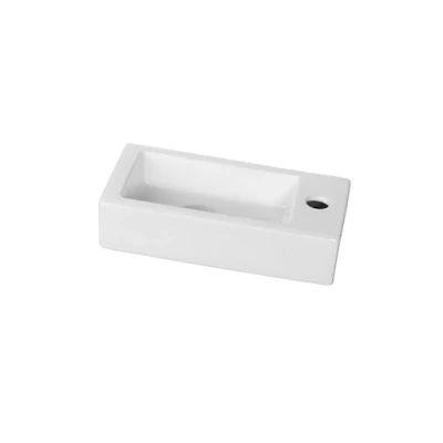 Afbeelding van Wiesbaden Rhea mini fontein rechts 36,5 x 18 9 cm keramiek glans wit