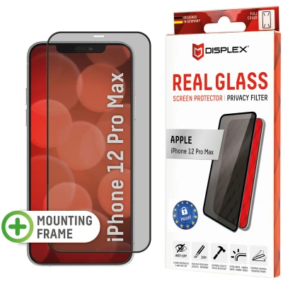 Afbeelding van Screenprotector Apple iPhone 12 Pro Max: Displex Real Privacy Glass FC